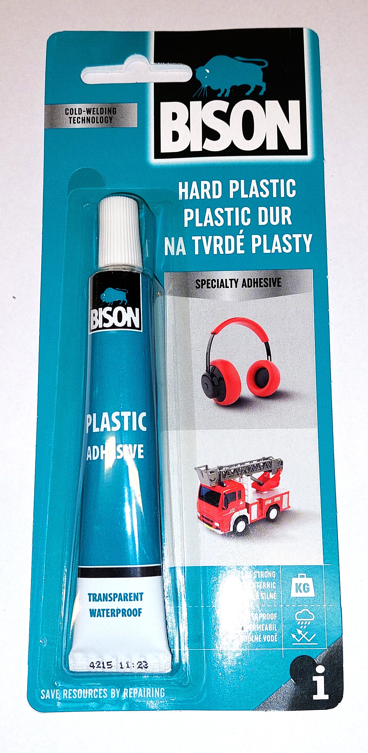 Lepidlo Bison Plastic 25ml, tvrdé plasty